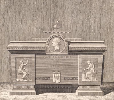 Sarkofag Ludviga Holberga w Sorø autorstwa J.F. Clemens