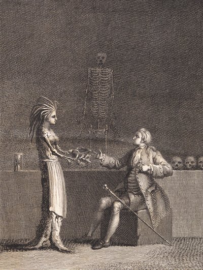 Niels Klim w izbie anatomii autorstwa J.F. Clemens