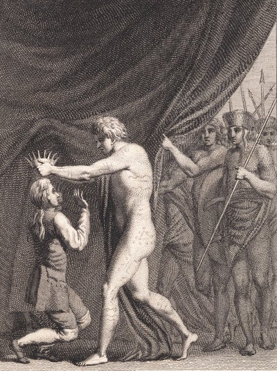 Niels Klim koronowany na cesarza Qvamites autorstwa J.F. Clemens