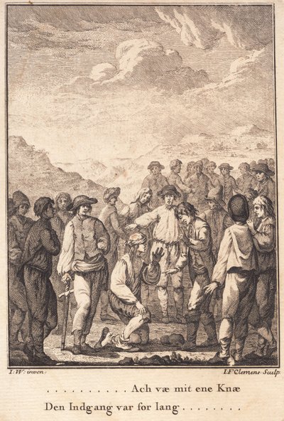 Niels Kok na dworze autorstwa J.F. Clemens