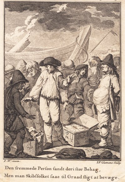 Peder Paars po plaży w Anholt autorstwa J.F. Clemens