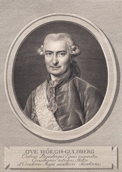 Portret Ove Høegh-Guldberg autorstwa J.F. Clemens