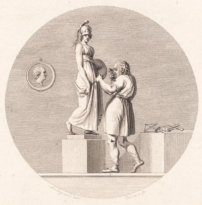 Sergel pracuje w swojej pracowni autorstwa J.F. Clemens
