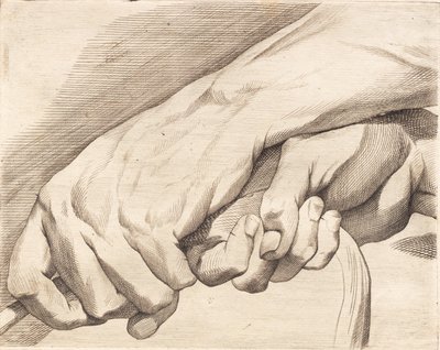 Arkusz do nauki dwóch rąk trzymających linę autorstwa J.F. Clemens