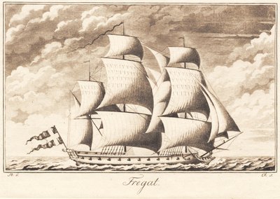 Zestaw statków. Fregata autorstwa J.F. Clemens