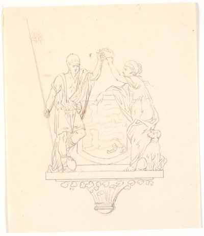 Cisza i wierność wieńczą herb Szlezwiku autorstwa J.F. Clemens