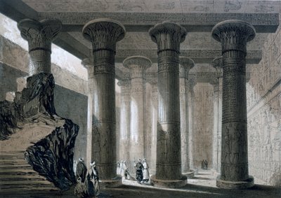 „Świątynia w Esneh, Egipt”, XIX wiek autorstwa JH Allan