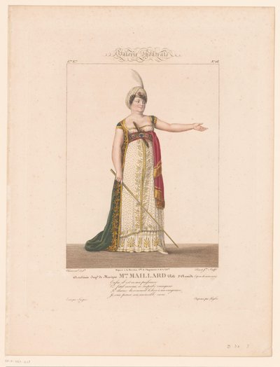 Portret Marie-Thérèse Davoux in de rol van Armide Miss Maillard (tytuł na obiekcie) autorstwa J.L. Benoist (II)