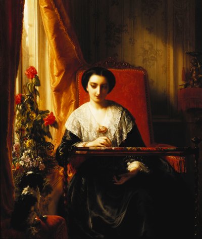 Haftować; Hafciarka, 1855 autorstwa J.L. Dyckmans
