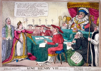 „Król Henryk VIII, akt II, scena IV”, ok. 1820 r. autorstwa JL Marks