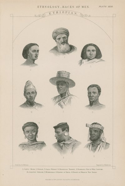 Dziewięć twarzy Etiopczyków autorstwa J.L. Williams