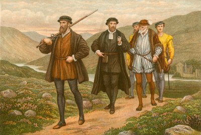 John Knox noszący miecz przed Georgem Wishartem, po próbie zamachu w Dundee autorstwa J.M.L. Ralston