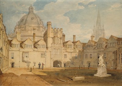 Widok z wnętrza Brazen Nose College Quadrangle, Oxford, 1803-1804 autorstwa Joseph Mallord William Turner