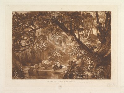 Aesacus i Hesperia, Wideo Metamorfozy Owidiusza, Księga XI Liber Studiorum, cz. X..., 1 stycznia 1819. autorstwa Joseph Mallord William Turner