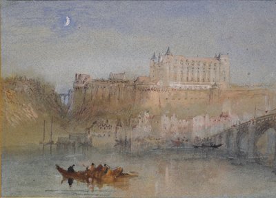 Most i zamek w Amboise, ok. 1830 r. autorstwa Joseph Mallord William Turner