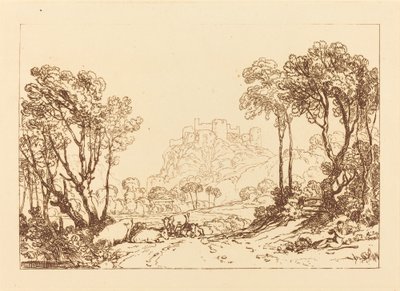 Zamek nad łąkami, wydana w 1808 r. autorstwa Joseph Mallord William Turner