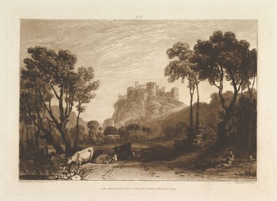Zamek nad Łąkami Liber Studiorum, cz. II, tablica 8, 1808. autorstwa Joseph Mallord William Turner