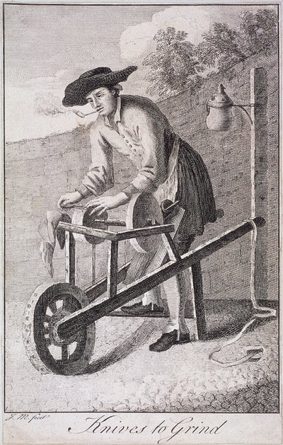 „Knives to Grind”, Cries of London, c1750 autorstwa JM