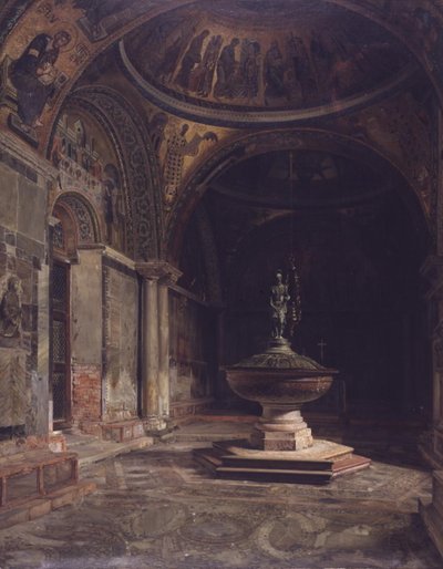 Wnętrze baptysterium w kościele św. Marka w Wenecji autorstwa J.Th. Hansen