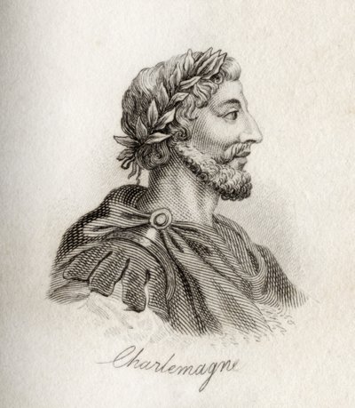 Karol Wielki, król Franków (grafika) autorstwa J.W. Cook