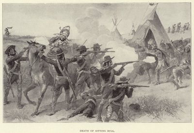 Śmierć Siedzącego Byka (lito) autorstwa J. (after) Steeple Davis