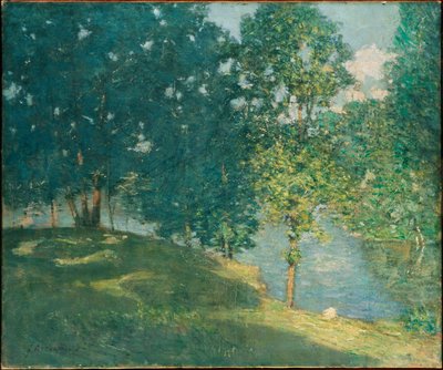 Popołudnie nad stawem autorstwa J. Alden Weir