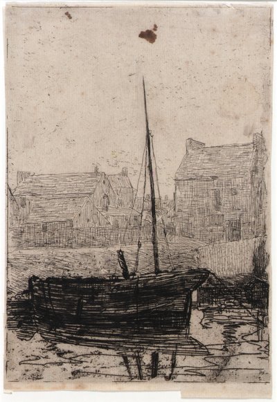 Łódź zacumowana - Wyspa Man autorstwa J. Alden Weir