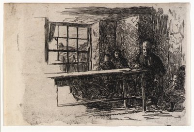 Chata rybaka - wnętrze - wyspa Man autorstwa J. Alden Weir