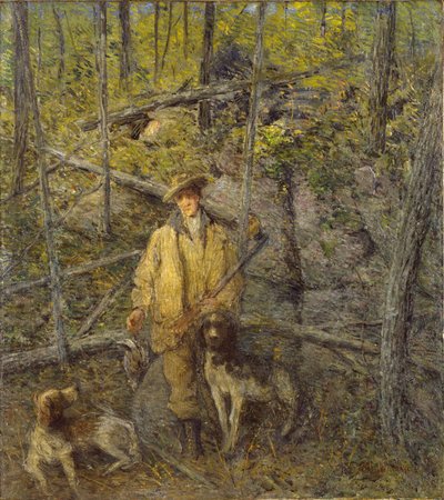 Myśliwy i psy autorstwa J. Alden Weir