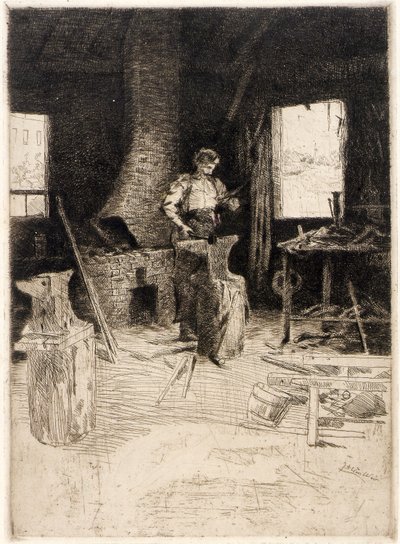 Sklep kowala autorstwa J. Alden Weir