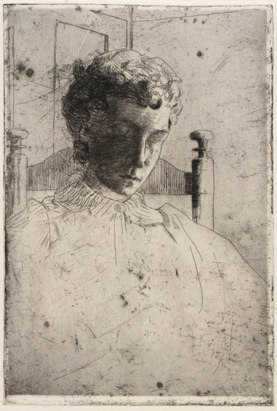 Kobieta patrząca w dół autorstwa J. Alden Weir