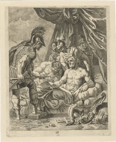 Achilles leczy Telephos Sceny z życia Achillesa (tytuł serii) Vitam et mortem Achilli (tytuł serii) autorstwa J. Alexander Janssens