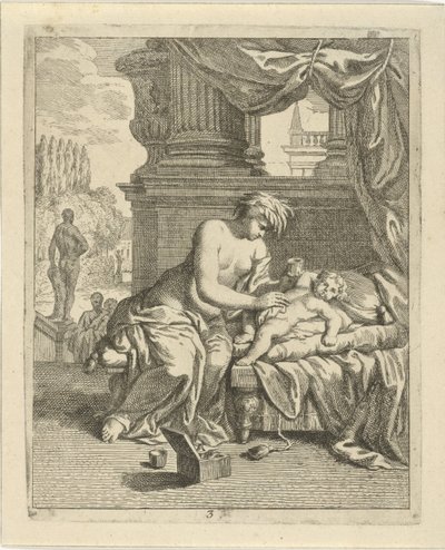 Thetis rozmazuje Achillesa ambrozją Sceny z życia Achillesa (tytuł serii) Vitam et mortem Achilli (tytuł serii) autorstwa J. Alexander Janssens