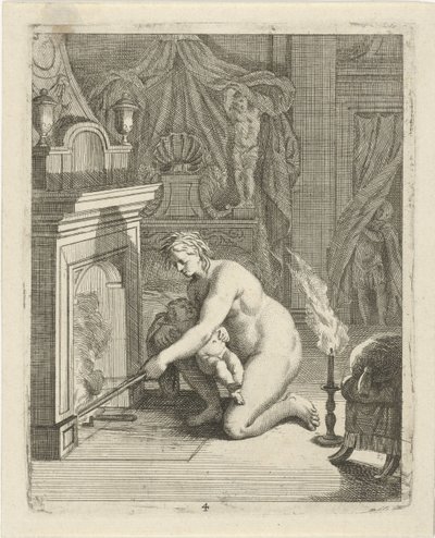 Thetis stawia Achillesa w ogniu Sceny z życia Achillesa (tytuł serii) Vitam et mortem Achilli (tytuł serii) autorstwa J. Alexander Janssens