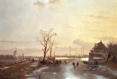 Scena zimowa, 1853 autorstwa J. Anton Mignon