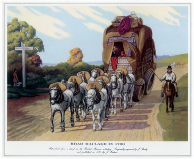 „Drogowy transport w 1790”, 1820. autorstwa J Baily