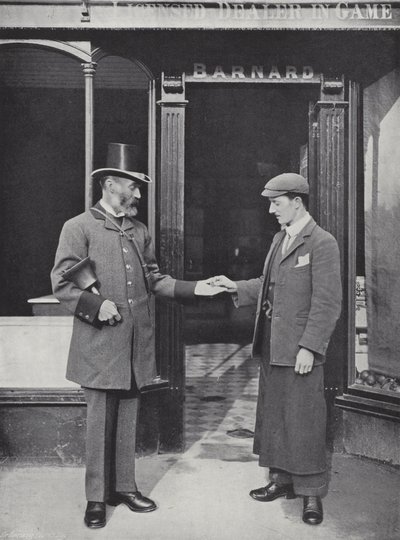 Hocktide w Hungerford, Crier zbierający grosze autorstwa J. Benjamin Stone