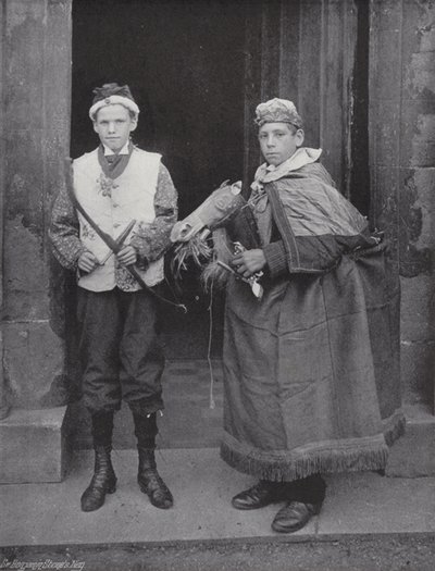 Taniec na rogu, opaci Bromley, głupiec i Robin Hood autorstwa J. Benjamin Stone