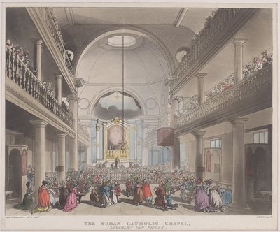 Kaplica rzymskokatolicka, Lincolns Inn Fields, 1 kwietnia 1808 r., 1 kwietnia 1808 r. autorstwa J. Bluck