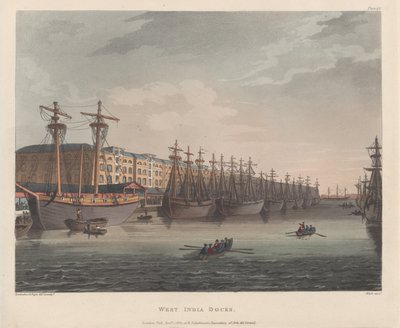 West India Docks, 1 stycznia 1810 r., 1 stycznia 1810 r. autorstwa J. Bluck