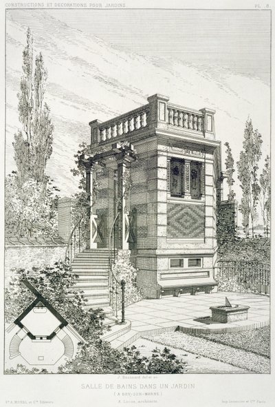 Pokój kąpielowy, z tomu projektów różnych architektów, pub. Morel & Cie, Paryż, ok.1880 autorstwa J. Boussard