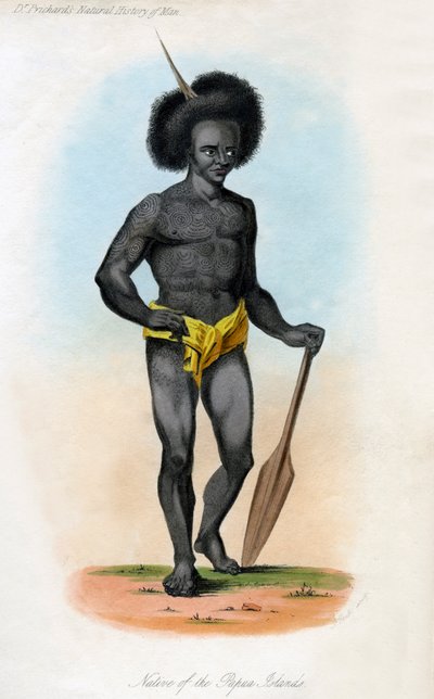 Pochodzący z Wysp Papui, ok. 1840 r. autorstwa J. Bull