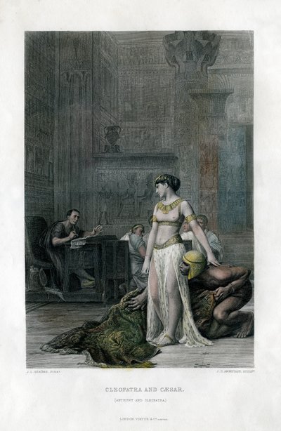 Kleopatra i Cezar Antoniusz i Kleopatra, XIX w. autorstwa J. C. Armytage