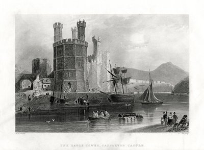 Orła Wieża, Zamek Carnarvon, Caernarfon, Północna Walia, 1860 autorstwa J. C. Armytage