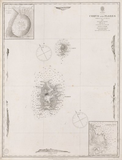 Azory Corvo i Flores. Surveyed by Capt. A.T.E Vidal R.N 1844. autorstwa J. & C. Walker