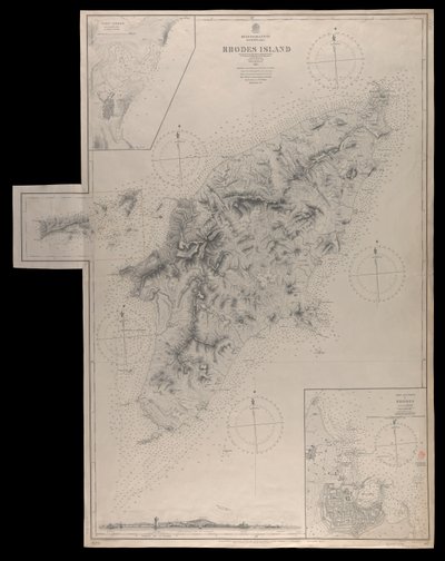 Archipelag śródziemnomorski Wyspa Rodos zbadany... pod kierunkiem komandora T Gravesa RN HMS "Beacon" (1841) autorstwa J. & C. Walker