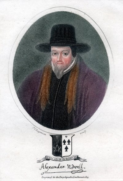 Alexander Nowell, duchowny i teolog angielski, 1819. autorstwa J. Chapman