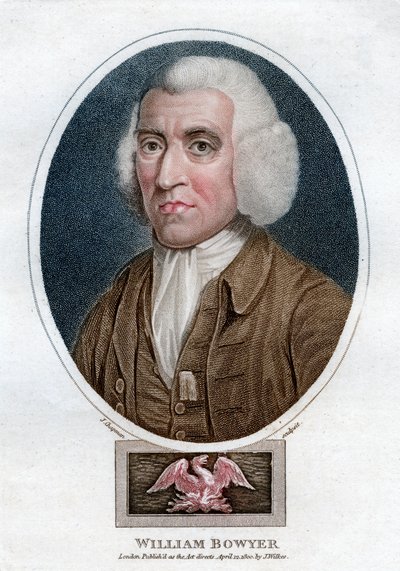 William Bowyer, XVIII-wieczny angielski drukarz i redaktor literacki, 1800. autorstwa J. Chapman