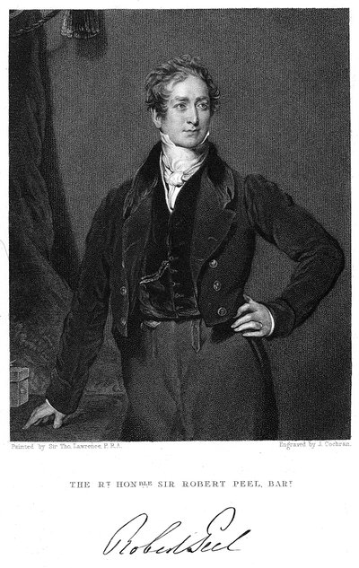 Robert Peel, XIX-wieczny brytyjski mąż stanu autorstwa J. Cochran