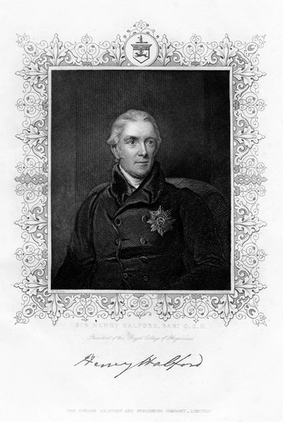Sir Henry Halford, brytyjski lekarz, XIX wiek. autorstwa J. Cochran